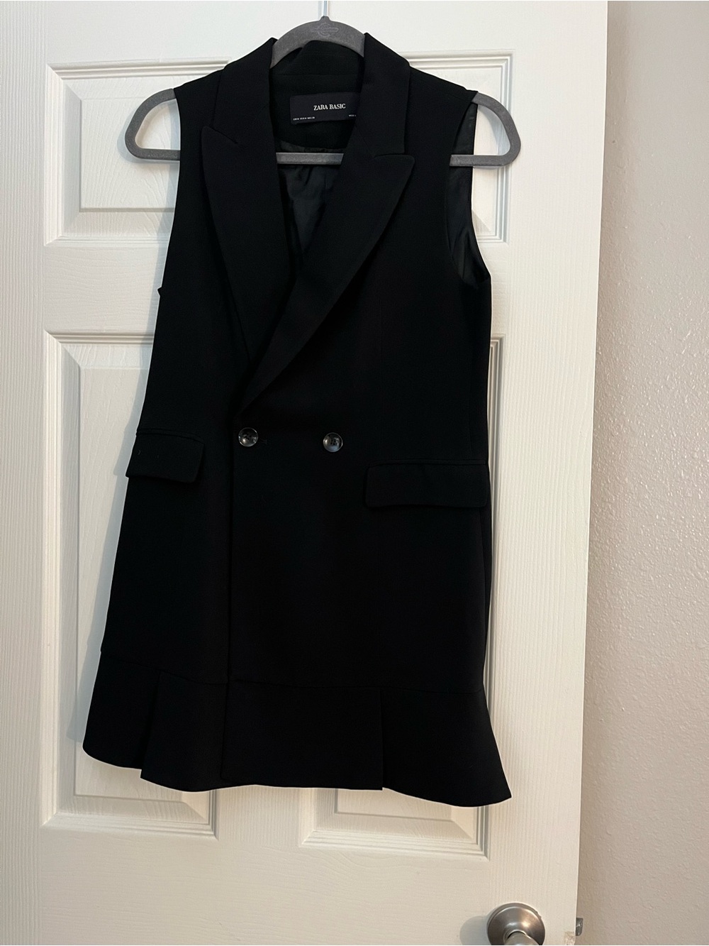 Zara Black Sleeveless Blazer Mini Dress